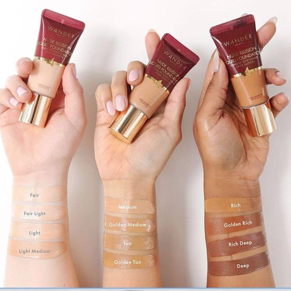 NIB-Wander Beauty-Nude Illusion Liquid Foundation-Fair Light-1oz - Picture 2 of 4